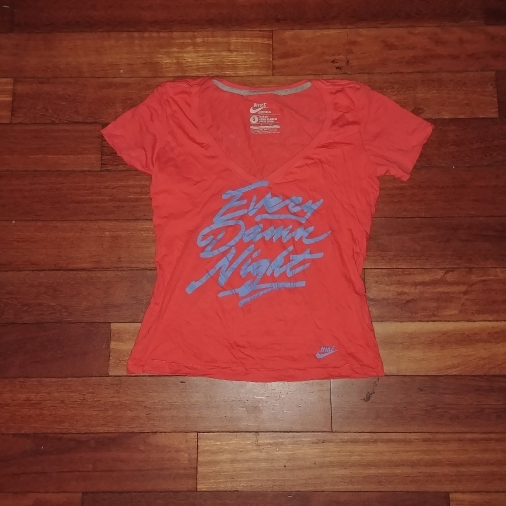 Nike EVERY DAMN NIGHT orange T "like new" sz S